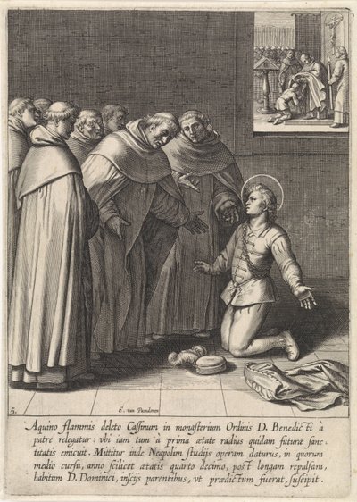 Thomas Aquinas joins the Dominican Order (The life of Saint Thomas Aquinas) by Egbert van Panderen