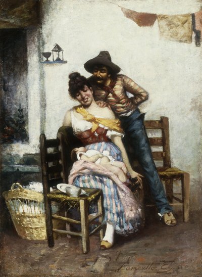 The Happy Family, 1860 by Egisto Lancerotto