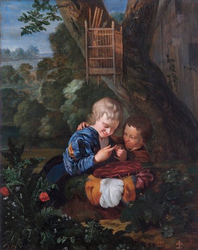 Boys with a Trapped Bird, 17th century by Eglon Hendrik van der Neer