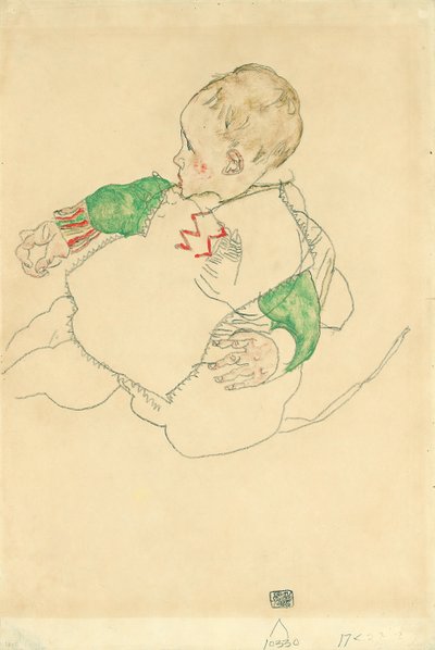 Child with Green Sleeves by Egon Schiele
