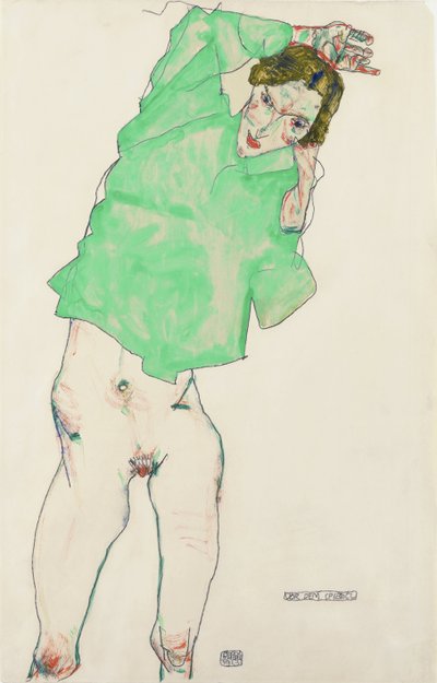 Before the Mirror by Egon Schiele