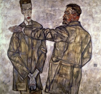 Double Portrait of Otto and Heinrich Benesch, 1913 by Egon Schiele