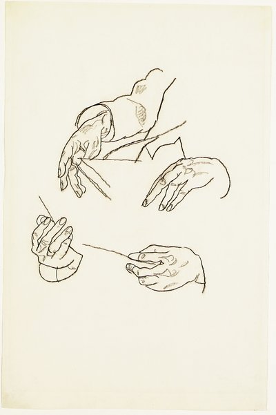 Hands, studies for a portrait of Dr. Hugo Koller by Egon Schiele