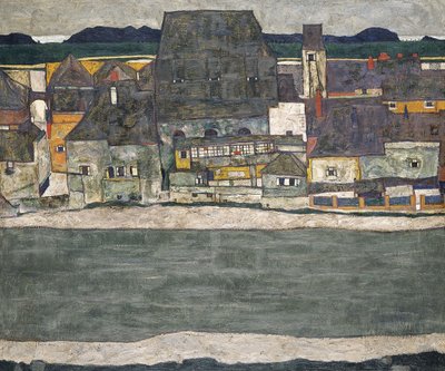 Houses on the River The Old Town, 1914 by Egon Schiele