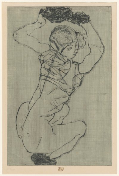 Crouching by Egon Schiele