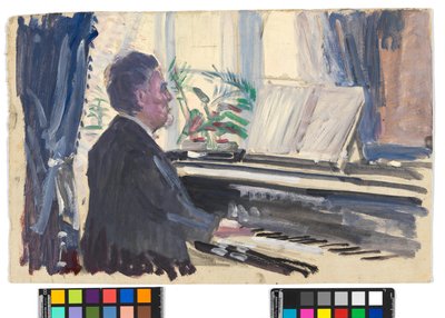 Leopold Czihaczek at the Piano (Sketch) by Egon Schiele