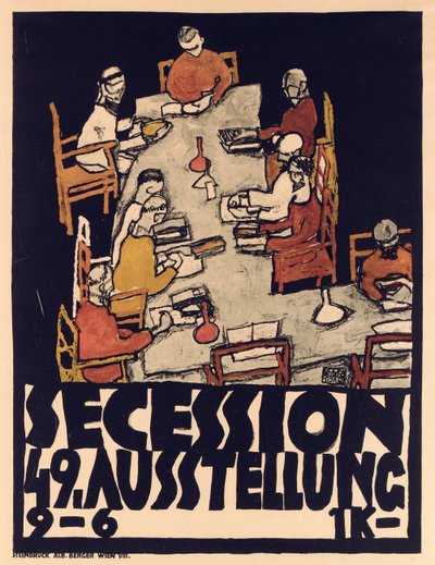 Poster Advertising Secession 49 Exhibition by Egon Schiele