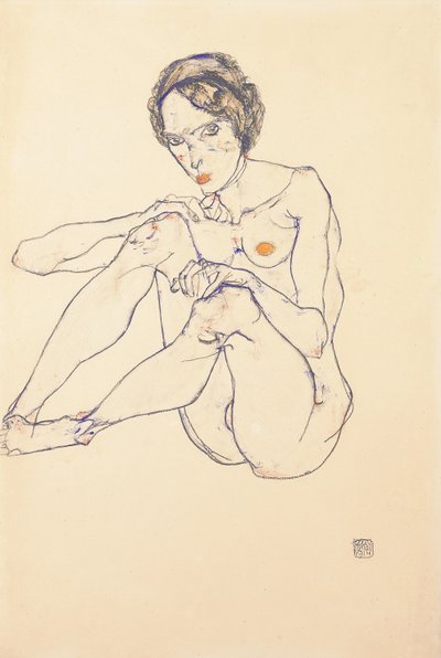 Seated Female Nude by Egon Schiele