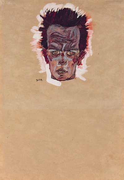 Self Portrait, Head by Egon Schiele