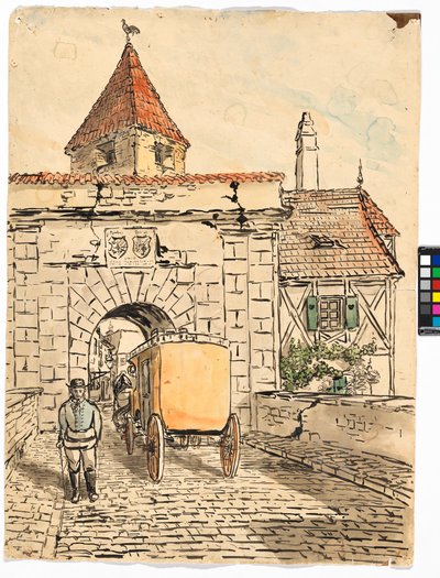 City Gate with Carriage (Student Work) by Egon Schiele