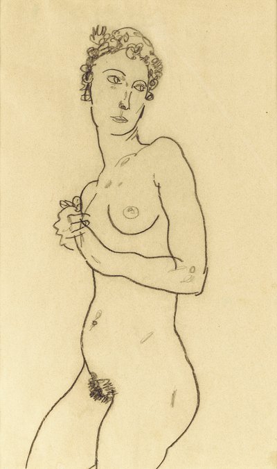 Standing nude by Egon Schiele