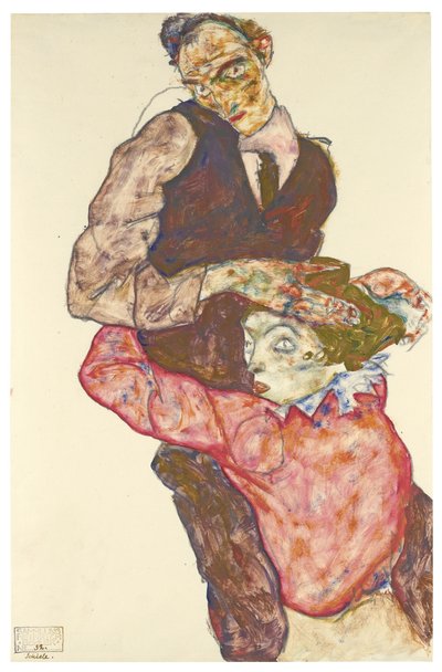 Two Lovers Self Portrait With Wally by Egon Schiele