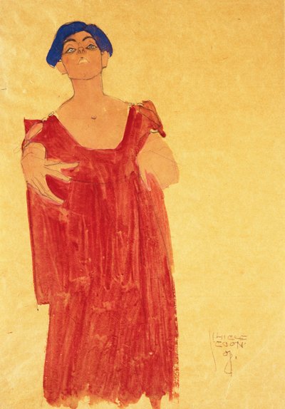 Woman with Blue Hair by Egon Schiele