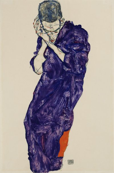 Youth in Purple Cassock with Folded Hands, 1914 by Egon Schiele