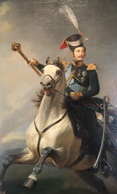 Portrait of the Tsesarevich Alexander Nikolaevich on Horseback, 1850s by Egor Botman