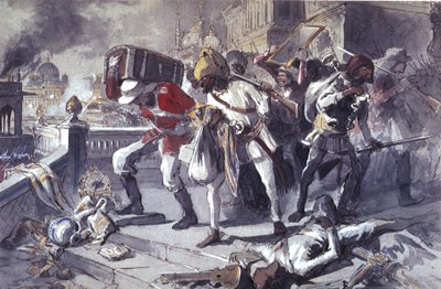 British and Indian Troops Plundering the Kaisarbagh During the Capture of Lucknow by Egron Sellif Lundgren