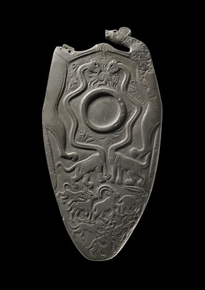 Ceremonial Palette with Carved Animals, from the Main Deposit, Hierakonpolis, Egyptian, c.3000 BC by Egyptian