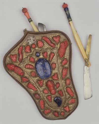 Pair of razors with holders, found at The battlefield at Heliopolis by Egyptian