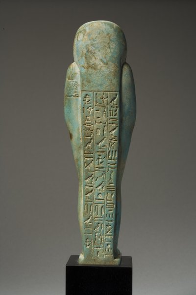Rear view of an Ushabti figure for Hor-Khebi, Late Dynastic Period, late 25th-early 26th Dynasty, c.700-600 BC by Egyptian