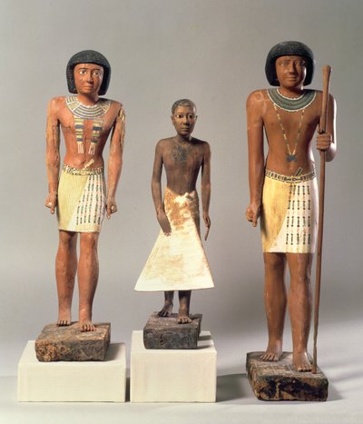 Three Statues of Metjetji, possibly from Saqqara, Old Kingdom, late Dynasty V to early Dynasty VI (c.2360-2340 BC) by Egyptian