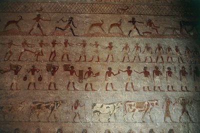 Beni-Hasan Necropolis. Tomb of Amenemhat (detail) by Egyptian 12th Dynasty