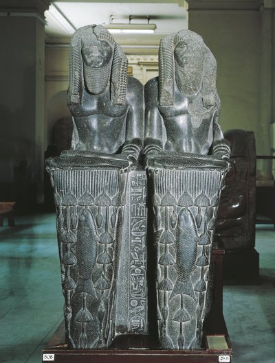 Double statue of Amenemhat as Nile god from Tanis by Egyptian 12th Dynasty