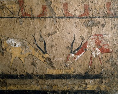 Breeding of Cattle (Fresco of the Tomb of Queen Neferou III) by Egyptian 12th Dynasty
