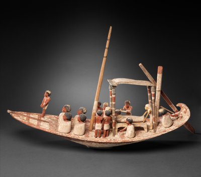 Model Sailing Boat Transporting a Mummy, c.1900–1885 BC by Egyptian 12th Dynasty