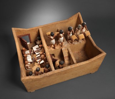 Model of a Granary with Scribes from the Tomb of Meketre by Egyptian 12th Dynasty
