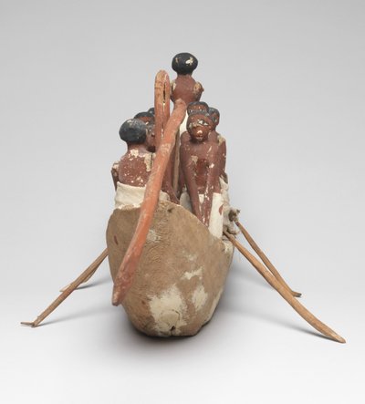 Model Sailing Boat from the Tomb of Khety (Beni Hasan) Middle Kingdom, c.2010 B.C. - 1950 B.C. by Egyptian 12th Dynasty