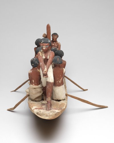 Model Sailing Boat from the Tomb of Khety (Beni Hasan) Middle Kingdom, c.2010 B.C. - 1950 B.C. by Egyptian 12th Dynasty