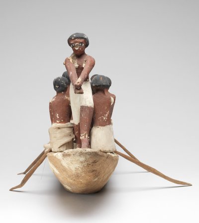 Model Sailing Boat from the Tomb of Khety (Beni Hasan) Middle Kingdom, c.2010 B.C. - 1950 B.C. by Egyptian 12th Dynasty