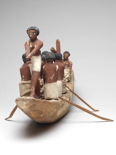 Model Sailing Boat from the Tomb of Khety (Beni Hasan) Middle Kingdom, c.2010 B.C. - 1950 B.C. by Egyptian 12th Dynasty
