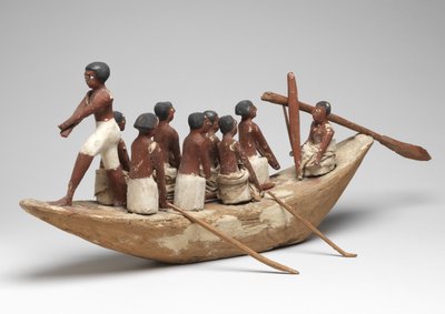 Model Sailing Boat from the Tomb of Khety (Beni Hasan) Middle Kingdom, c.2010 B.C. - 1950 B.C. by Egyptian 12th Dynasty