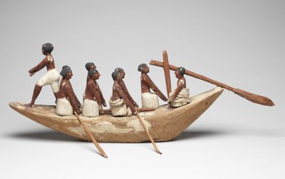 Model Sailing Boat from the Tomb of Khety (Beni Hasan) Middle Kingdom, c.2010 B.C. - 1950 B.C. by Egyptian 12th Dynasty