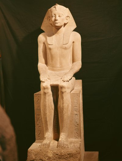 Seated Statue of Amenemhat III (1843-1798 BC) by Egyptian 12th Dynasty