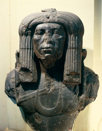 Bust of Amenemhat III representing as priest, from Fayum, Middle Kingdom, Dynasty XII by Egyptian 12th Dynasty
