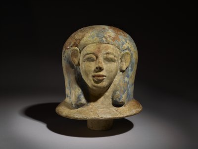 Canopic Jar Lid in the Shape of a Head by Egyptian 17th Dynasty