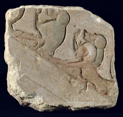Amenophis IV (Akhenaten) with baboons, New Kingdom by Egyptian 18th Dynasty