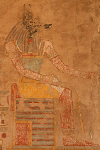 Anubis, the God of Death from the Mortuary Temple of Queen Hatshepsut by Egyptian 18th Dynasty
