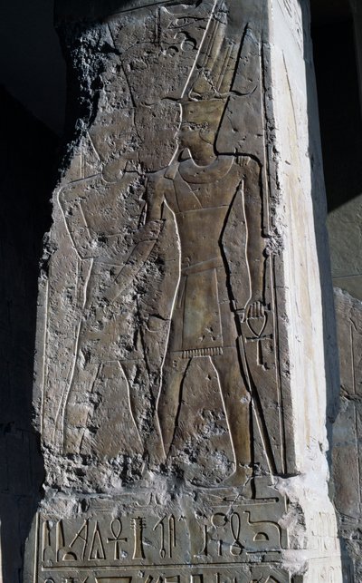 Bas-relief, Mortuary Temple of Queen Hatshepsut, Djeser-Djeseru (Holy of Holies), Deir el-Bahri, Luxor, Thebes by Egyptian 18th Dynasty