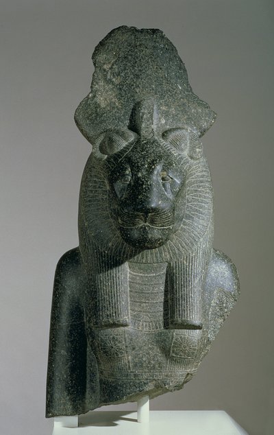 Bust of Sakhmet from a seated statue, either from the Mut Precinct or mortuary temple of Amenhotep III by Egyptian 18th Dynasty