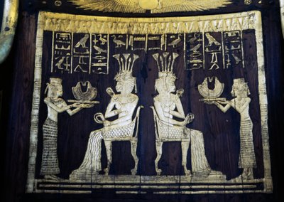 Chair Backrest Depicting Princess Sitamon, Tomb of Yuya, Valley of Kings, Egypt, New Kingdom, Dynasty XVIII by Egyptian 18th Dynasty