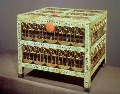Coffer from the treasury of the tomb of Tutankhamun by Egyptian 18th Dynasty