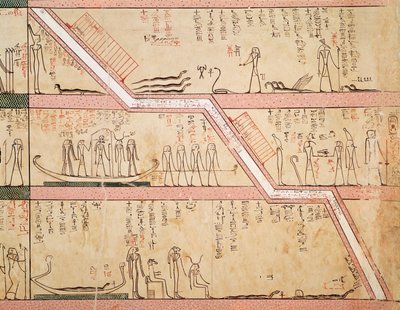 Descent of the sarcophagus into the tomb from the Tomb of Tuthmosis III by Egyptian 18th Dynasty