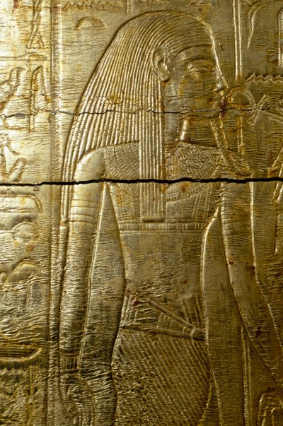 Detail from Engraving of Gold Covered Chapel of Tutankhamen by Egyptian 18th Dynasty