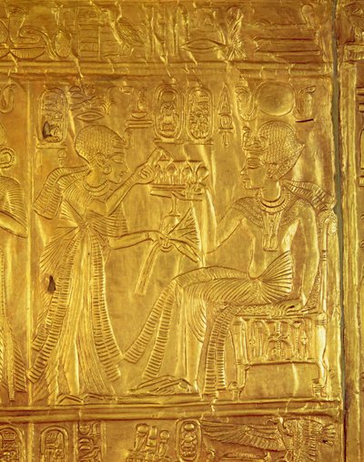 Detail from the Golden Shrine, from the Tomb of Tutankhamun, New Kingdom by Egyptian 18th Dynasty