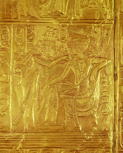 Detail from the Golden Shrine, from the Tomb of Tutankhamun, New Kingdom by Egyptian 18th Dynasty