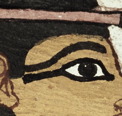 Detail of the decoration of a sarcophagus of The Lady of Madja, New Kingdom, c.1450 BC (detail) by Egyptian 18th Dynasty