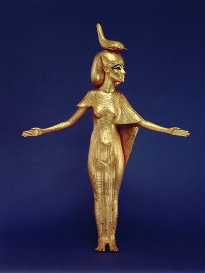 Goddess Selket from the Canopic Shrine, from the Tomb of Tutankhamun (c.1370-1352 BC) New Kingdom (detail) by Egyptian 18th Dynasty